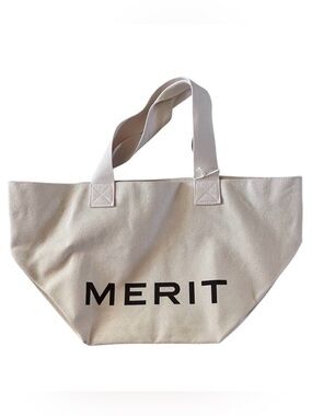 Merit Beauty Canvas The Everything Large Tote Carryall Bag Large